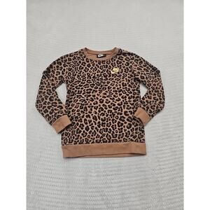 Nike Sweatshirt Girls 6 Animal Print Pullover Crew Neck